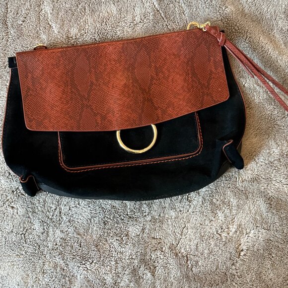Zara Suede and Snake skin clutch - Like new - Picture 1 of 4